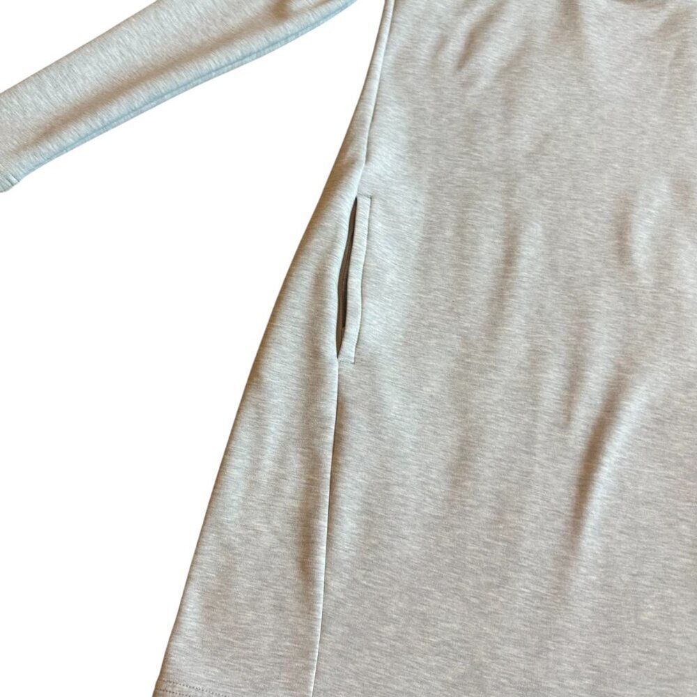 Athleta Grey Long Sleeve Shift Dress Stretchy Classic Athleisure Size Small - Picture 4 of 12